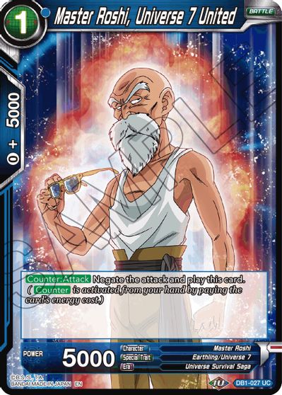 Master Roshi, Universe 7 United (Reprint) (DB1-027) [Battle Evolution Booster] Parallel Foil