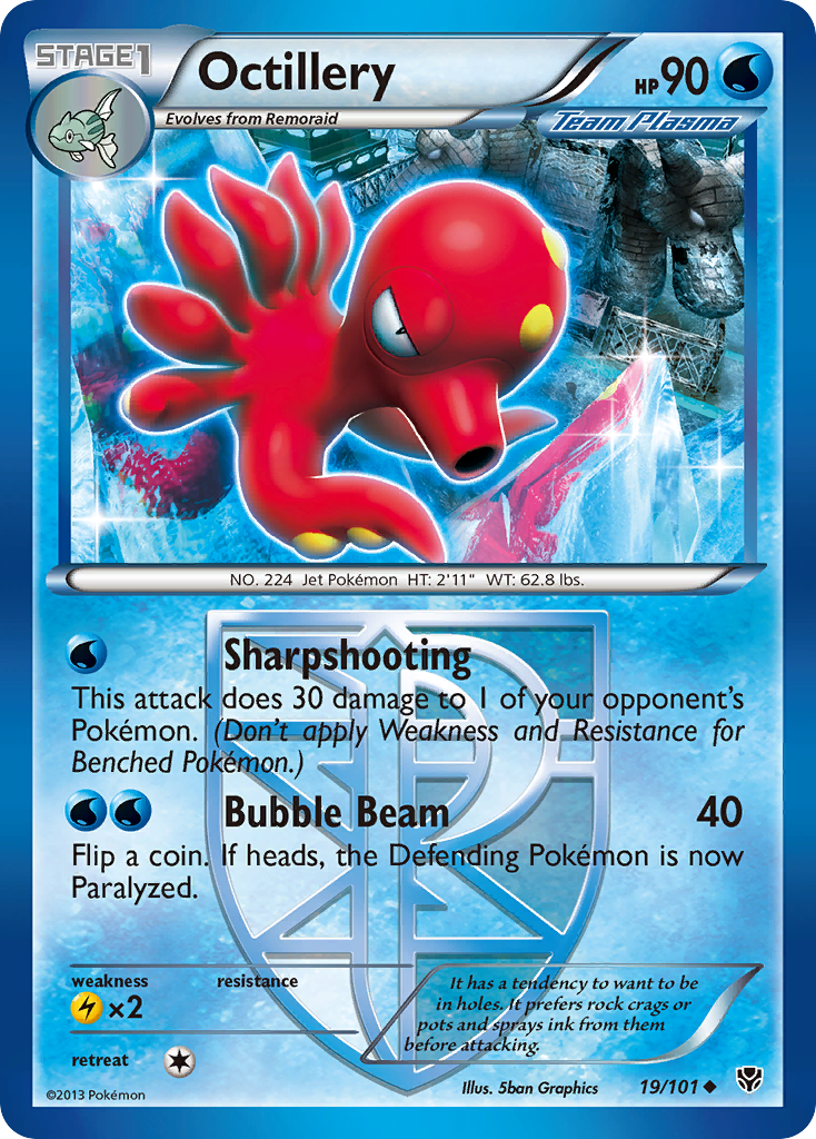 Octillery (19/101) [Black & White: Plasma Blast] Reverse Holofoil