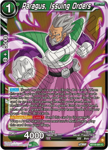 Paragus, Issuing Orders (BT19-091) [Fighter's Ambition] Parallel Foil