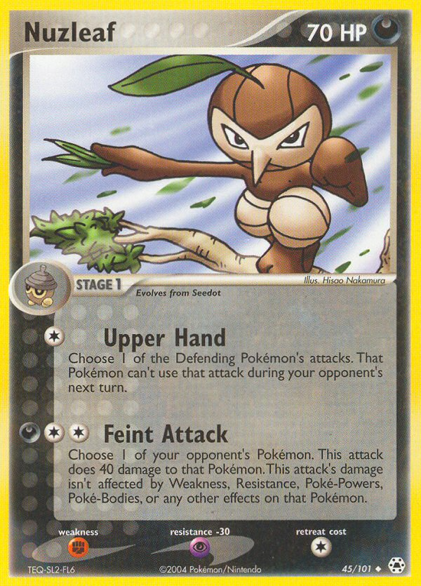 Nuzleaf (45/101) [EX: Hidden Legends] Reverse Holofoil