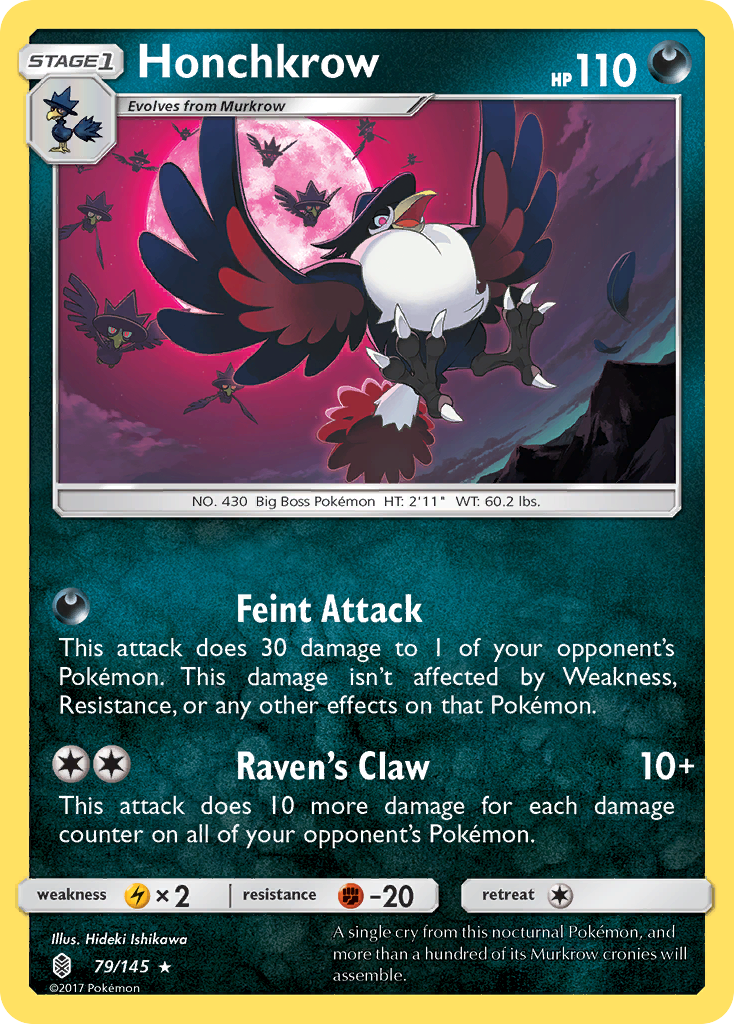 Honchkrow (79/145) [Sun & Moon: Guardians Rising] Reverse Holofoil