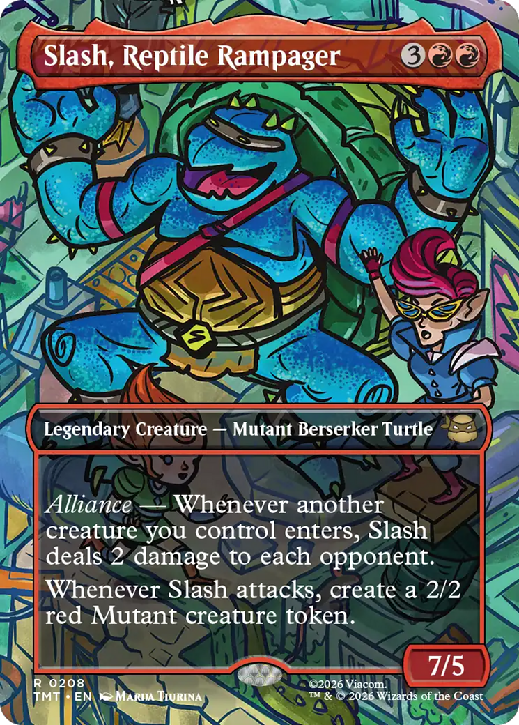 Slash, Reptile Rampager (Borderless) [Teenage Mutant Ninja Turtles] Foil