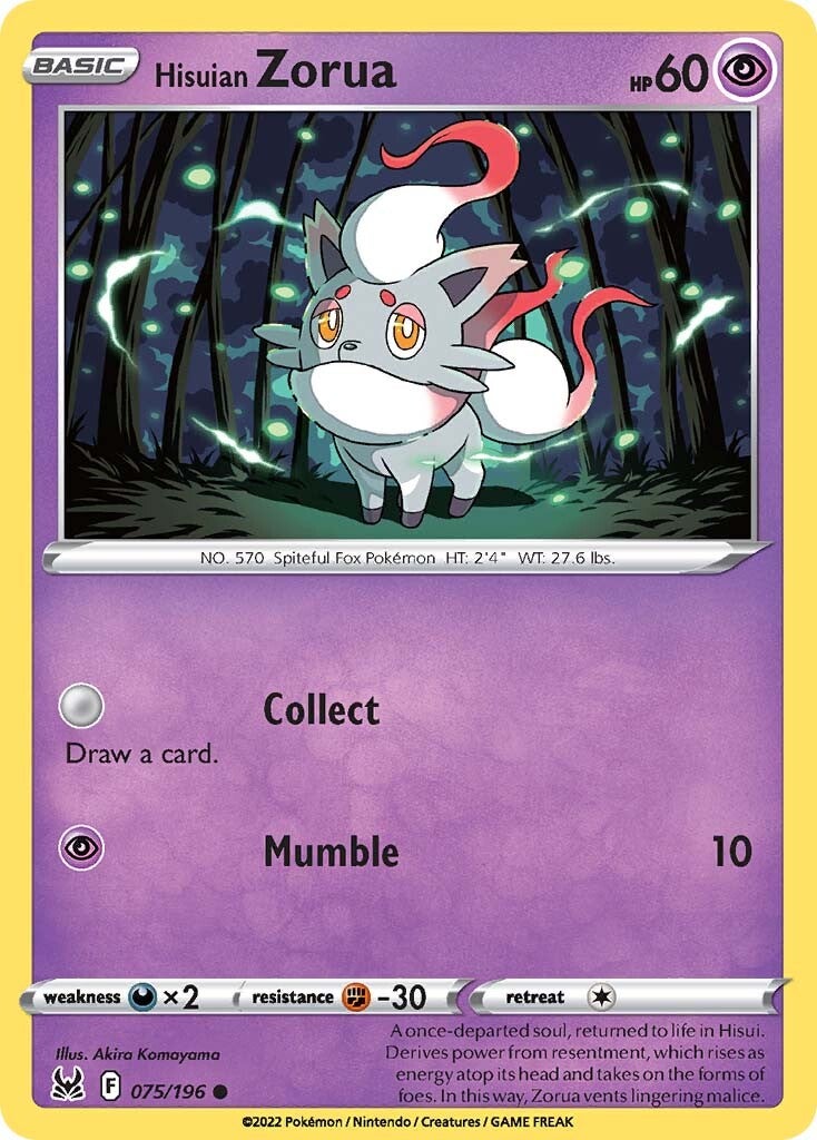 Hisuian Zorua (075/196) [Sword & Shield: Lost Origin] Reverse Holofoil