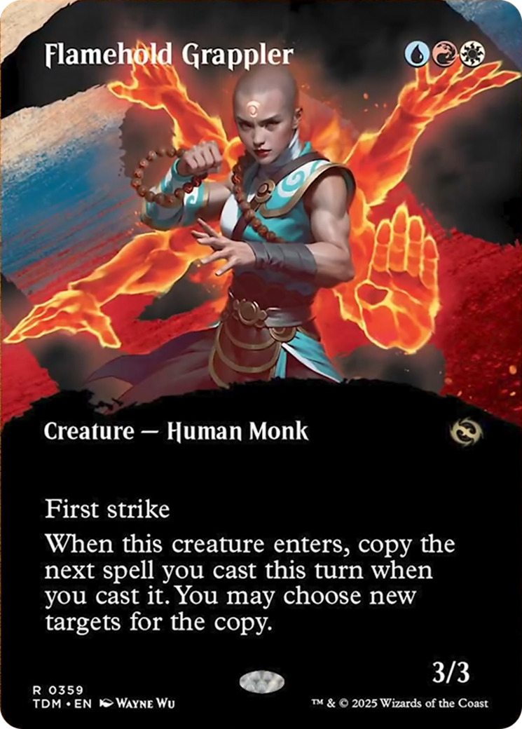 Flamehold Grappler (Borderless) [Tarkir: Dragonstorm] Foil