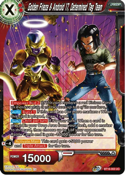 Golden Frieza & Android 17, Determined Tag Team (BT16-003) [Realm of the Gods] Parallel Foil