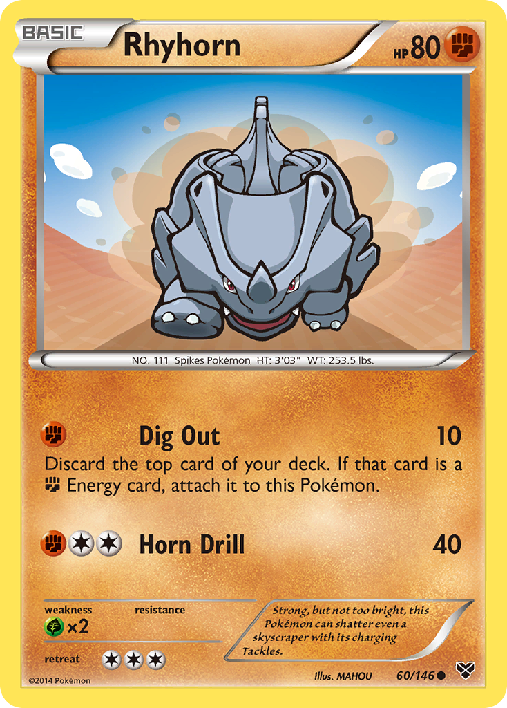 Rhyhorn (60/146) [XY: Base Set] Reverse Holofoil