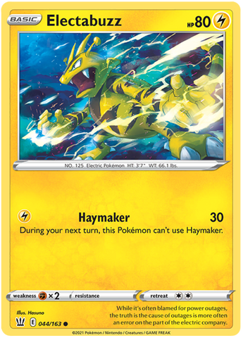 Electabuzz (044/163) [Sword & Shield: Battle Styles] Reverse Holofoil