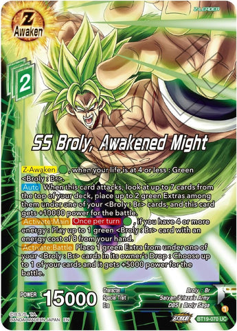 SS Broly, Awakened Might (BT19-070) [Fighter's Ambition] Parallel Foil