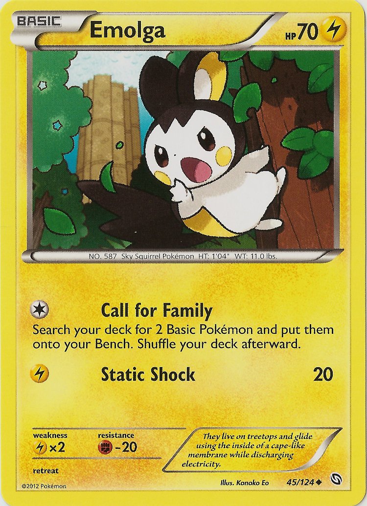 Emolga (45/124) [Black & White: Dragons Exalted] Reverse Holofoil