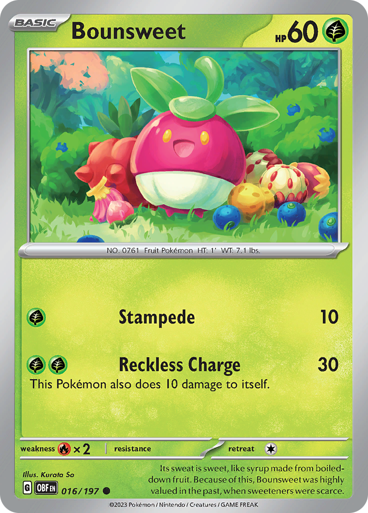 Bounsweet (016/197) [Scarlet & Violet: Obsidian Flames] Reverse Holofoil