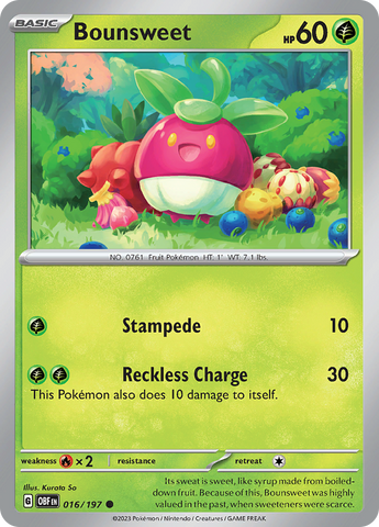 Bounsweet (016/197) [Scarlet & Violet: Obsidian Flames] Reverse Holofoil