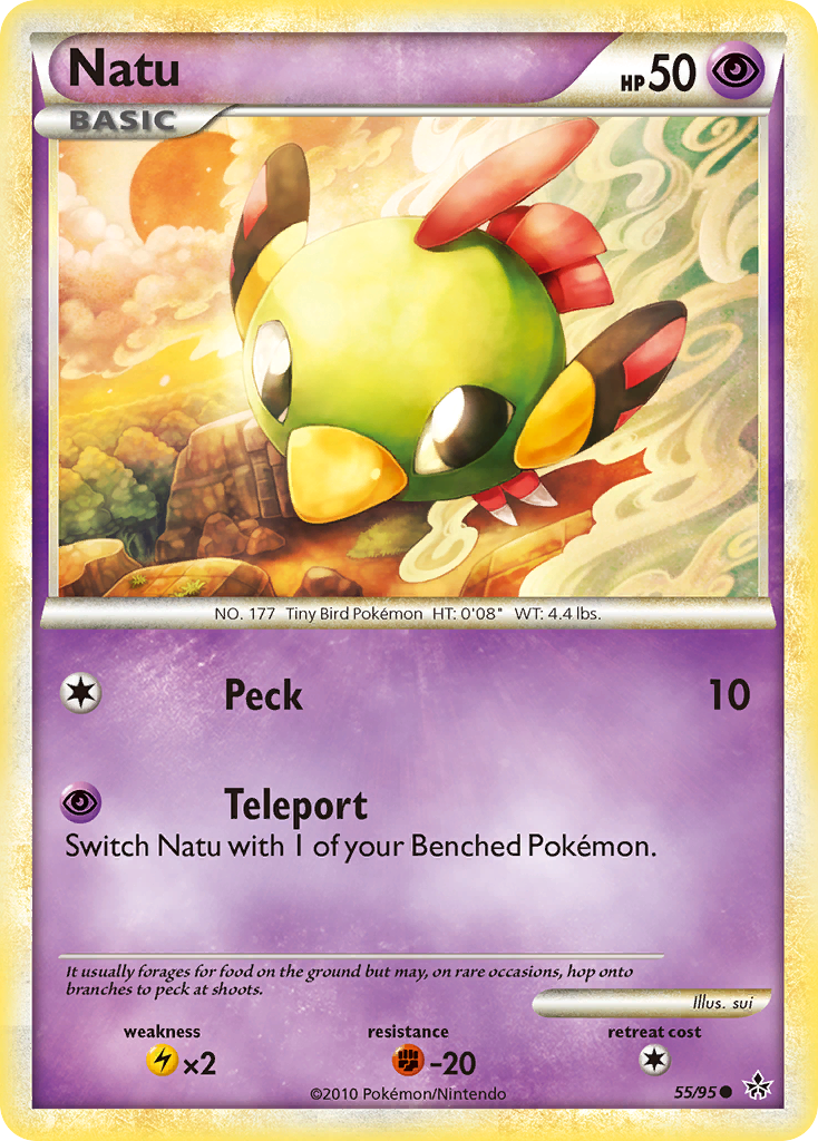 Natu (55/95) [HeartGold & SoulSilver: Unleashed] Reverse Holofoil