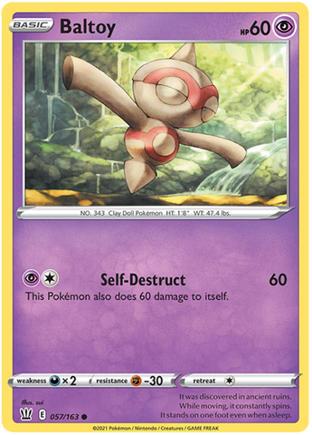Baltoy (057/163) [Sword & Shield: Battle Styles] Reverse Holofoil