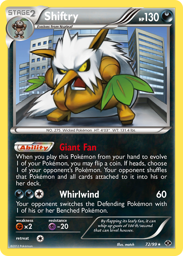 Shiftry (72/99) [Black & White: Next Destinies] Reverse Holofoil