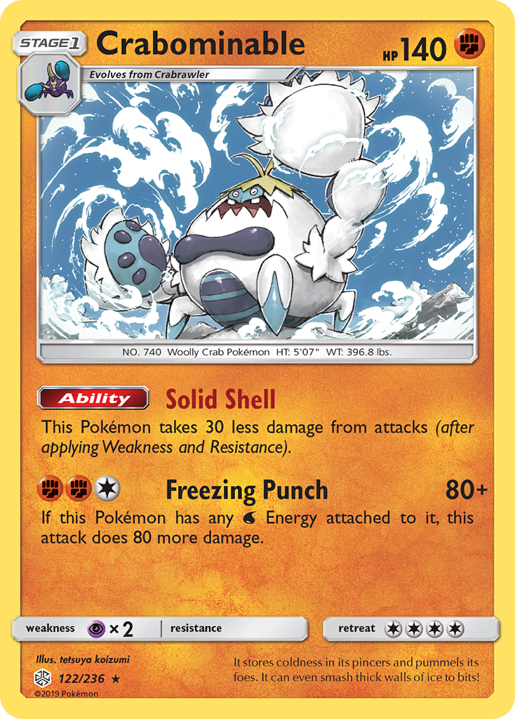 Crabominable (122/236) [Sun & Moon: Cosmic Eclipse] Reverse Holofoil
