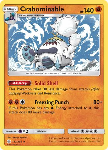 Crabominable (122/236) [Sun & Moon: Cosmic Eclipse] Reverse Holofoil