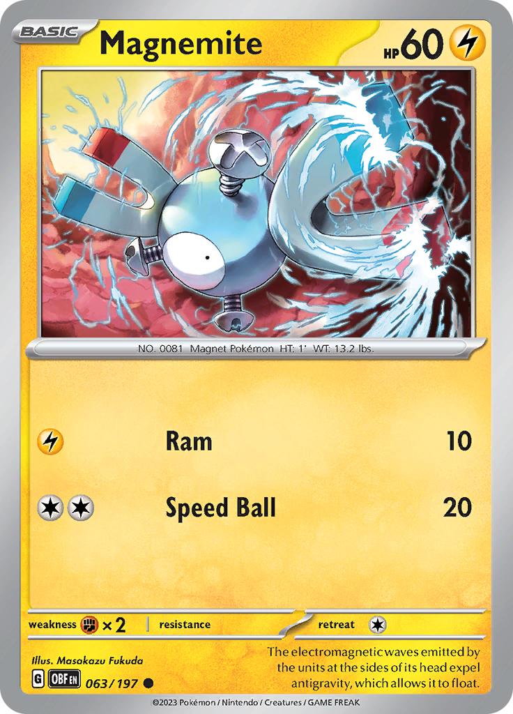 Magnemite (063/197) [Scarlet & Violet: Obsidian Flames] Reverse Holofoil