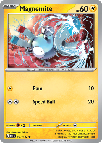 Magnemite (063/197) [Scarlet & Violet: Obsidian Flames] Reverse Holofoil