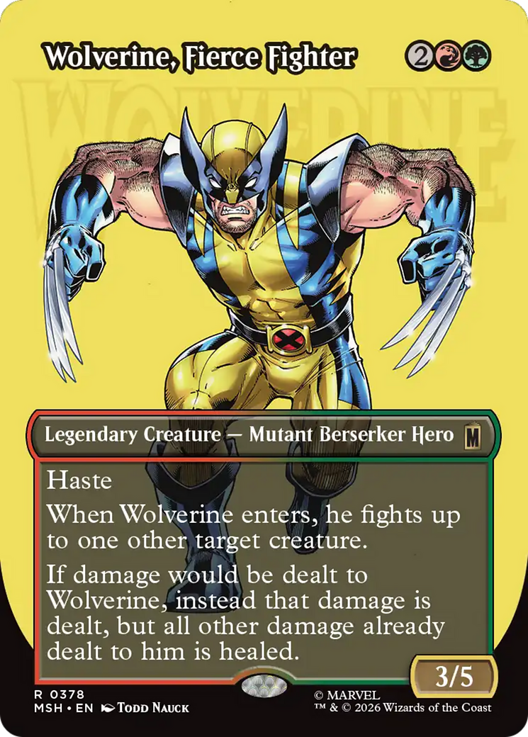 Wolverine, Fierce Fighter (Borderless) [Marvel Super Heroes] Foil