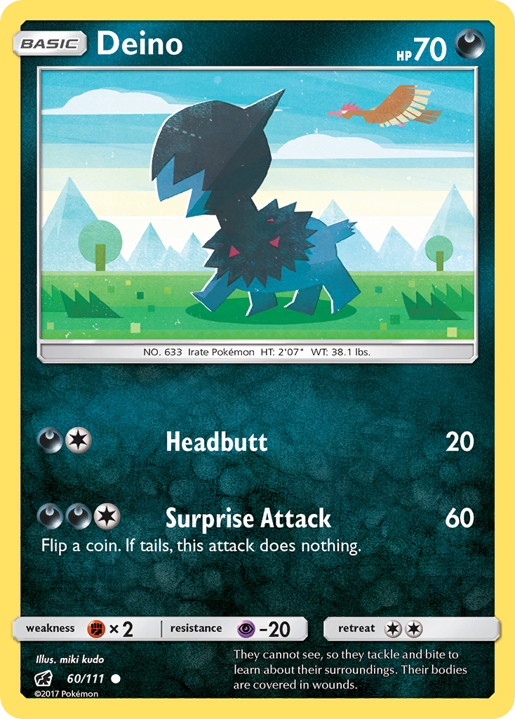 Deino (60/111) [Sun & Moon: Crimson Invasion] Reverse Holofoil