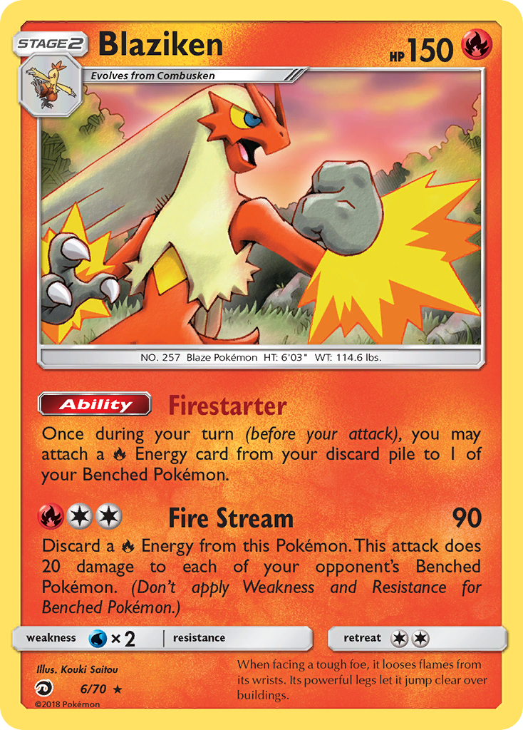 Blaziken (6/70) [Sun & Moon: Dragon Majesty] Reverse Holofoil