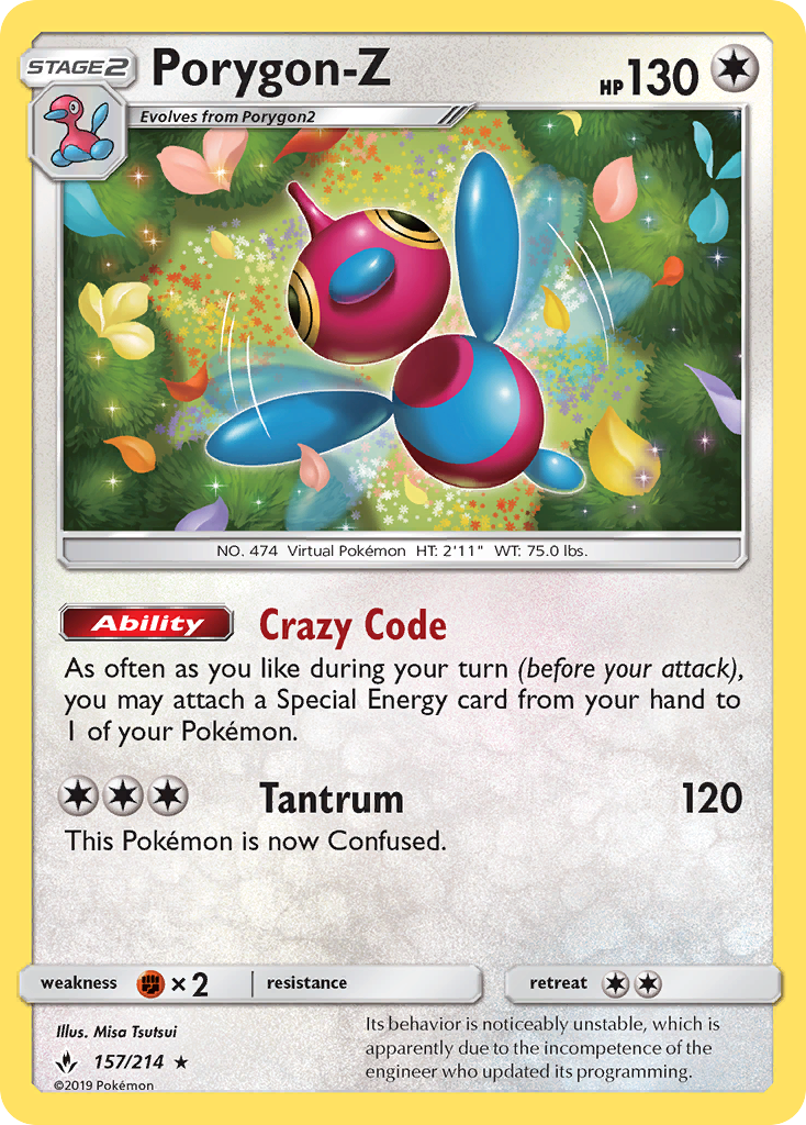 Porygon-Z (157/214) [Sun & Moon: Unbroken Bonds] Reverse Holofoil