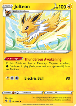 Jolteon (047/185) [Sword & Shield: Vivid Voltage] Reverse Holofoil