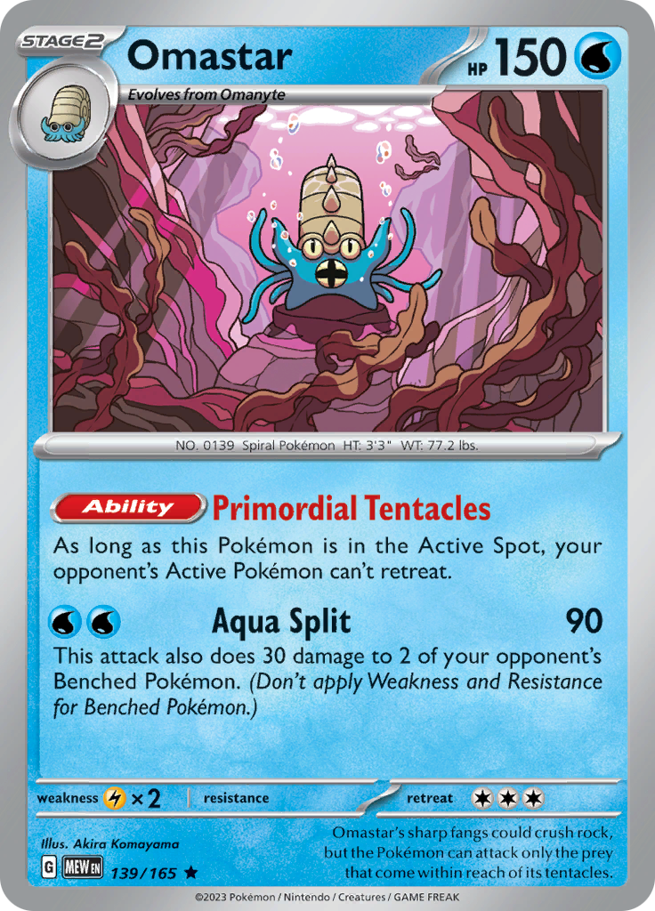 Omastar (139/165) [Scarlet & Violet 151] Reverse Holofoil