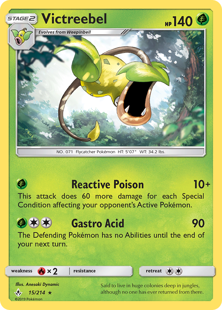 Victreebel (15/214) [Sun & Moon: Unbroken Bonds] Reverse Holofoil