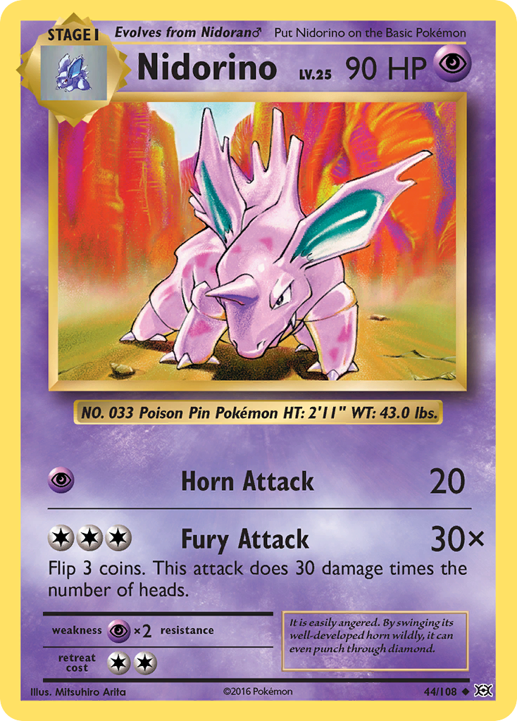 Nidorino (44/108) [XY: Evolutions] Reverse Holofoil