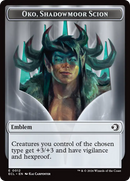 Elk // Emblem - Oko, Shadowmoor Scion Double-Sided Token [Lorwyn Eclipsed Tokens] Foil