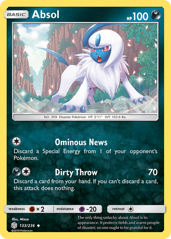 Absol (133/236) [Sun & Moon: Cosmic Eclipse] Reverse Holofoil
