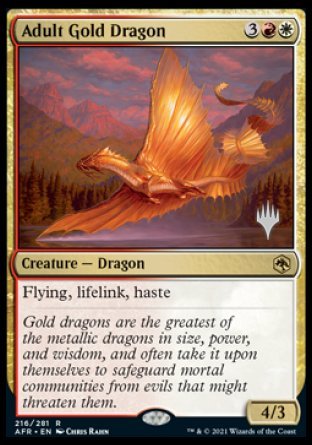 Adult Gold Dragon (Promo Pack) [Dungeons & Dragons: Adventures in the Forgotten Realms Promos] Foil