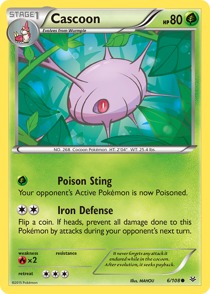 Cascoon (6/108) [XY: Roaring Skies] Reverse Holofoil