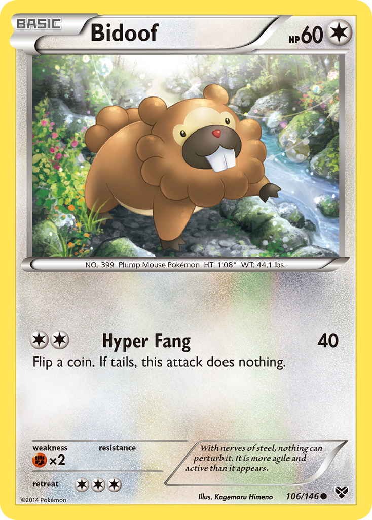 Bidoof (106/146) [XY: Base Set] Reverse Holofoil