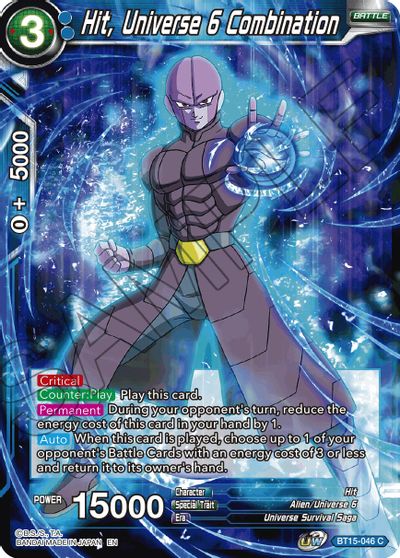 Hit, Universe 6 Combination (BT15-046) [Saiyan Showdown] Parallel Foil
