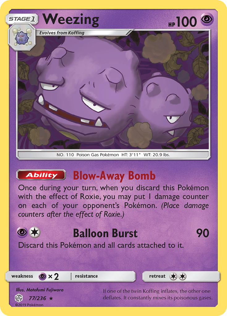 Weezing (77/236) [Sun & Moon: Cosmic Eclipse] Reverse Holofoil