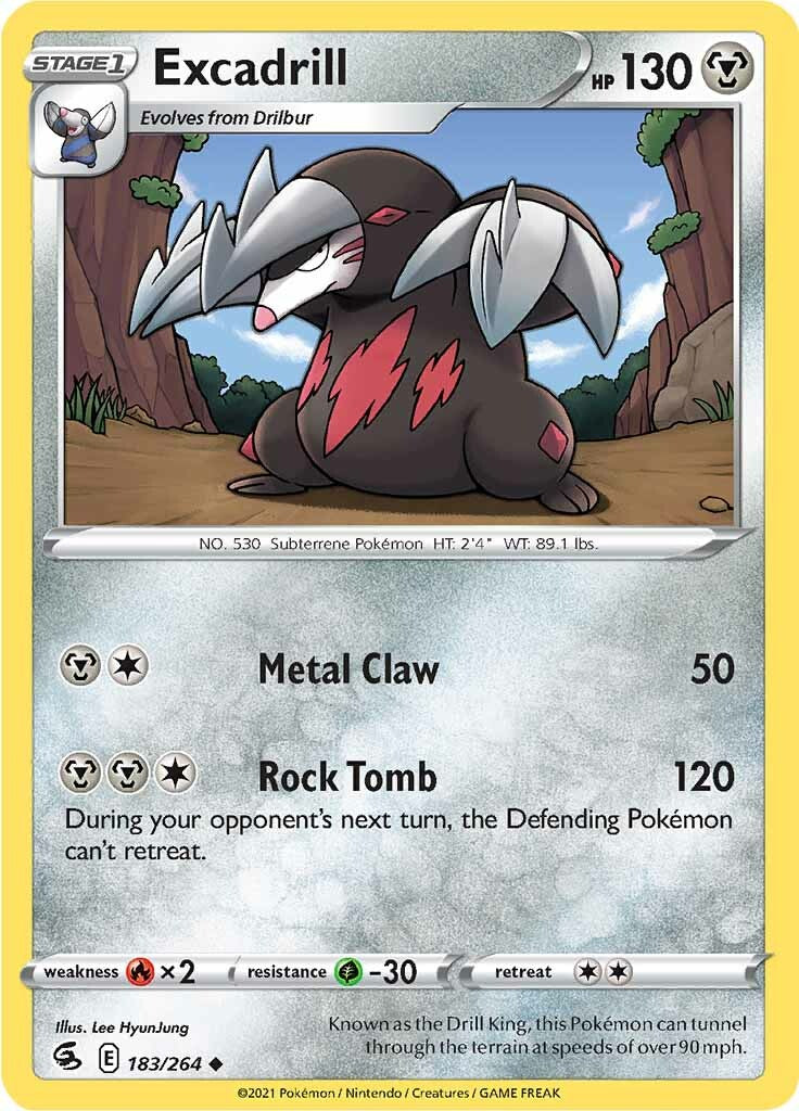 Excadrill (183/264) [Sword & Shield: Fusion Strike] Reverse Holofoil