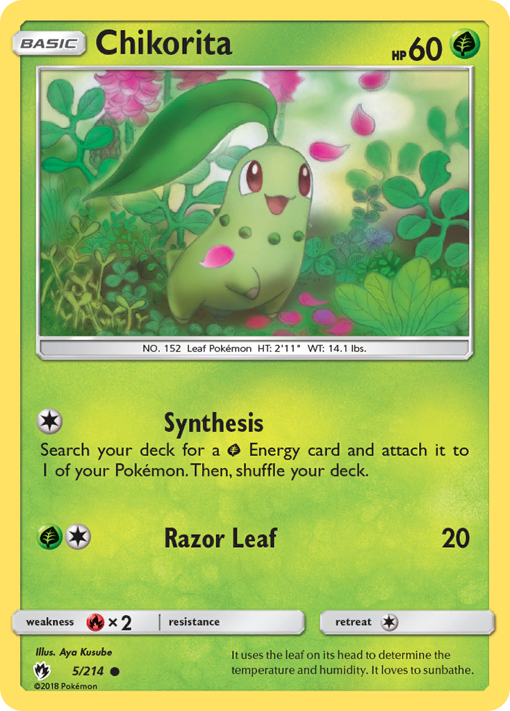 Chikorita (5/214) [Sun & Moon: Lost Thunder] Reverse Holofoil