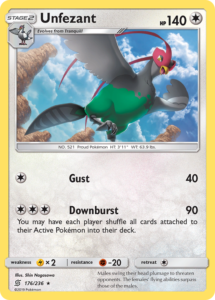 Unfezant (176/236) [Sun & Moon: Unified Minds] Reverse Holofoil