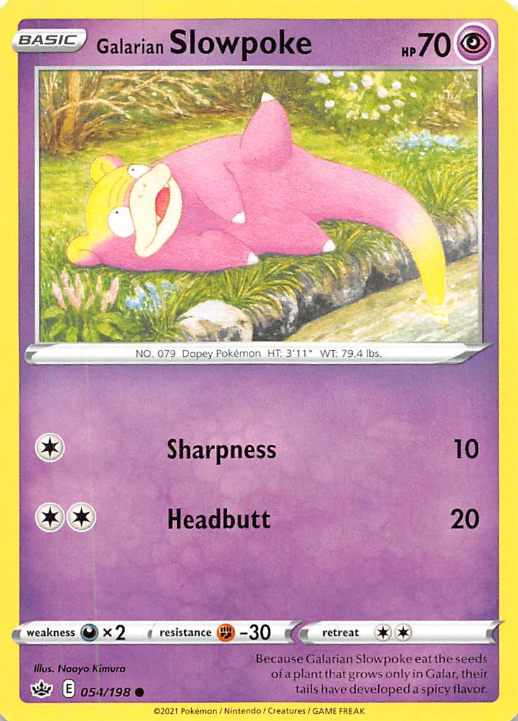 Galarian Slowpoke (054/198) [Sword & Shield: Chilling Reign] Reverse Holofoil