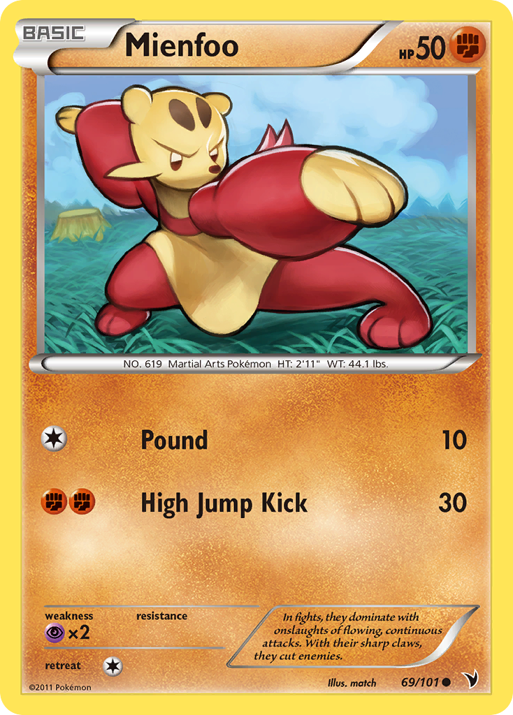 Mienfoo (69/101) [Black & White: Noble Victories] Reverse Holofoil