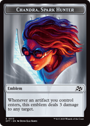 Emblem - Chandra, Spark Hunter // Vehicle Double-Sided Token [Aetherdrift Tokens] Foil