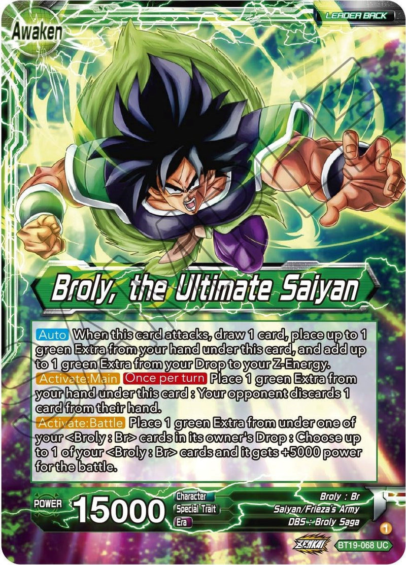 Broly // Broly, the Ultimate Saiyan (BT19-068) [Fighter's Ambition] Parallel Foil
