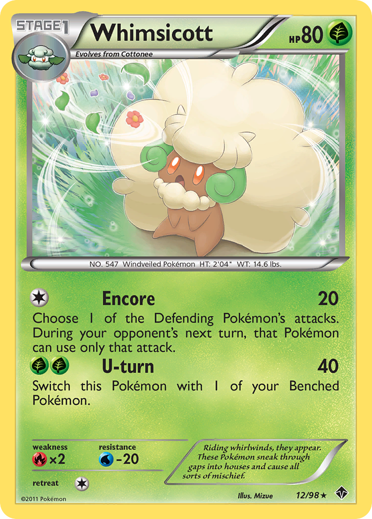 Whimsicott (12/98) [Black & White: Emerging Powers] Reverse Holofoil