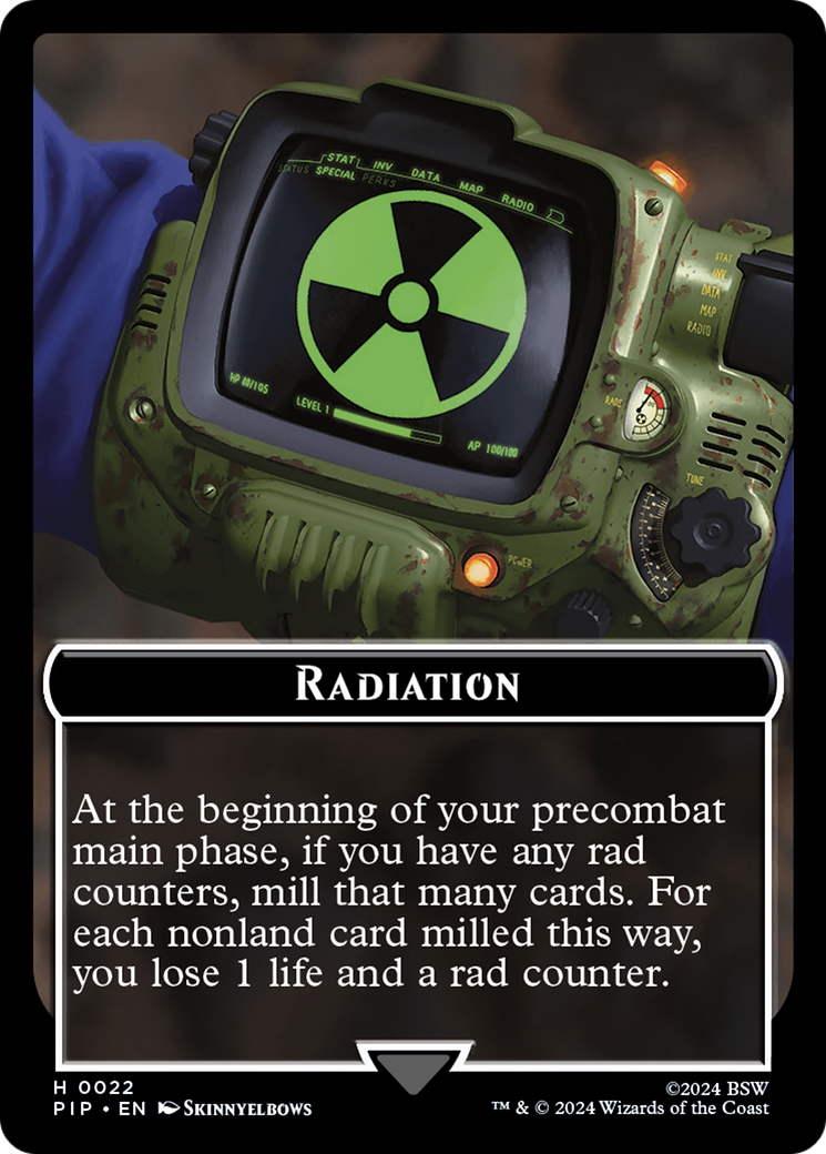 Radiation // Zombie Mutant Double-Sided Token [Fallout Tokens] Foil