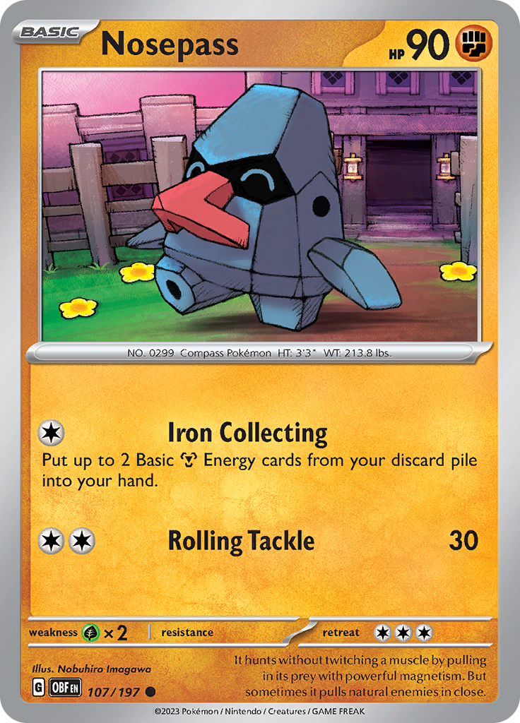 Nosepass (107/197) [Scarlet & Violet: Obsidian Flames] Reverse Holofoil