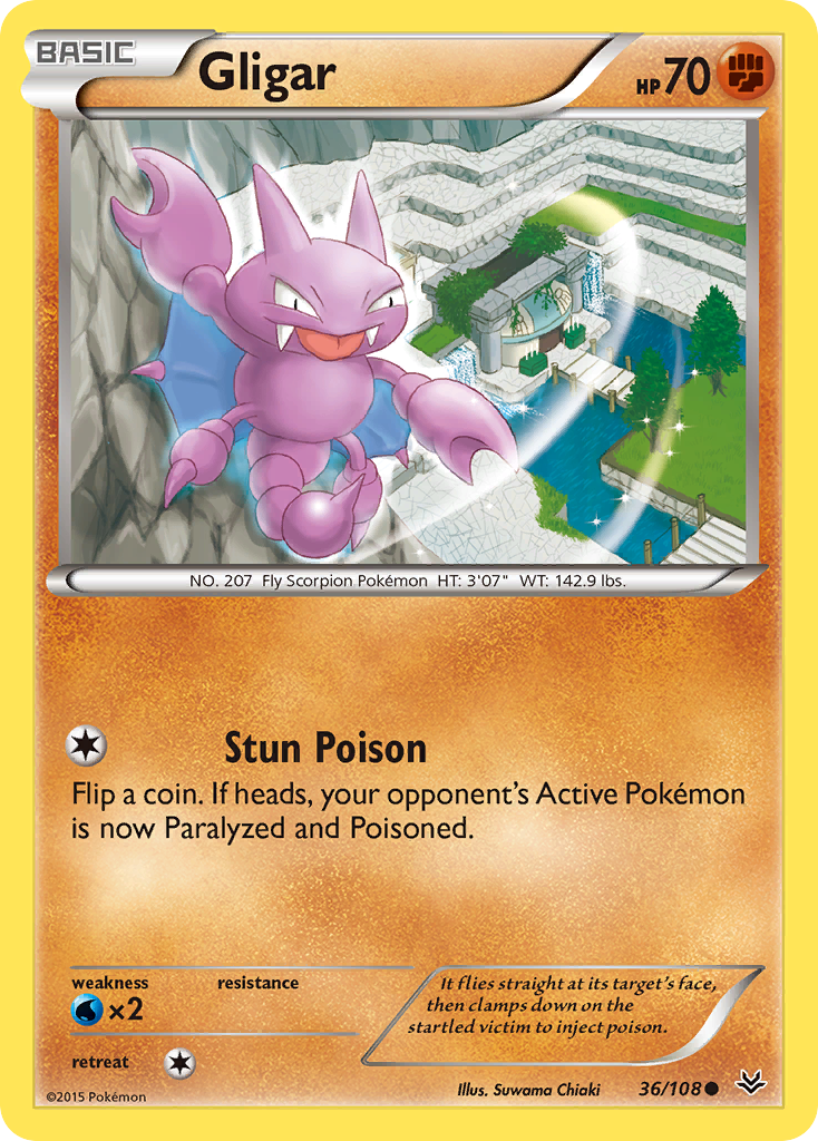 Gligar (36/108) [XY: Roaring Skies] Reverse Holofoil