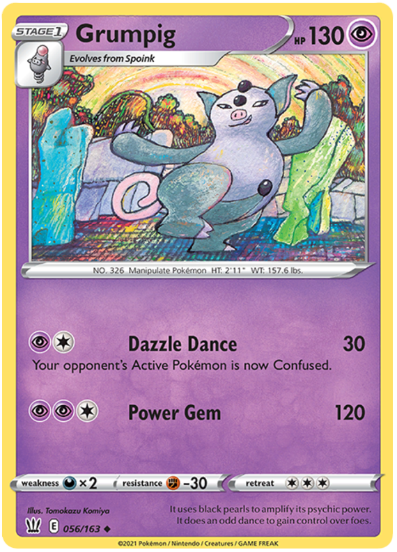 Grumpig (056/163) [Sword & Shield: Battle Styles] Reverse Holofoil