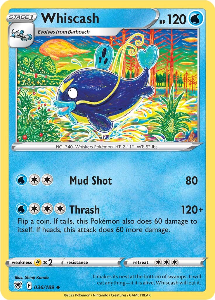 Whiscash (036/189) [Sword & Shield: Astral Radiance] Reverse Holofoil